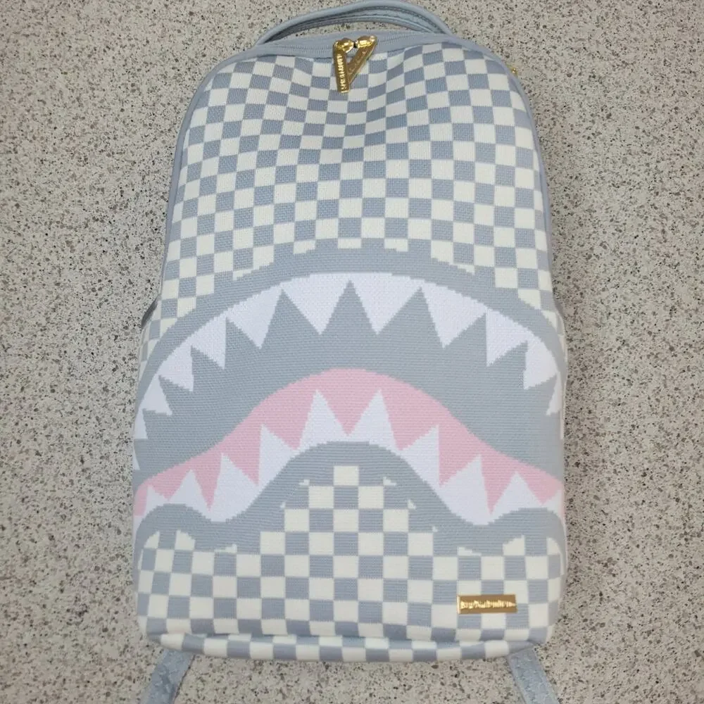 NWT SPRAYGROUND Knit SHARKS IN PARIS Cream DLX Backpack Soldout Limited Edition